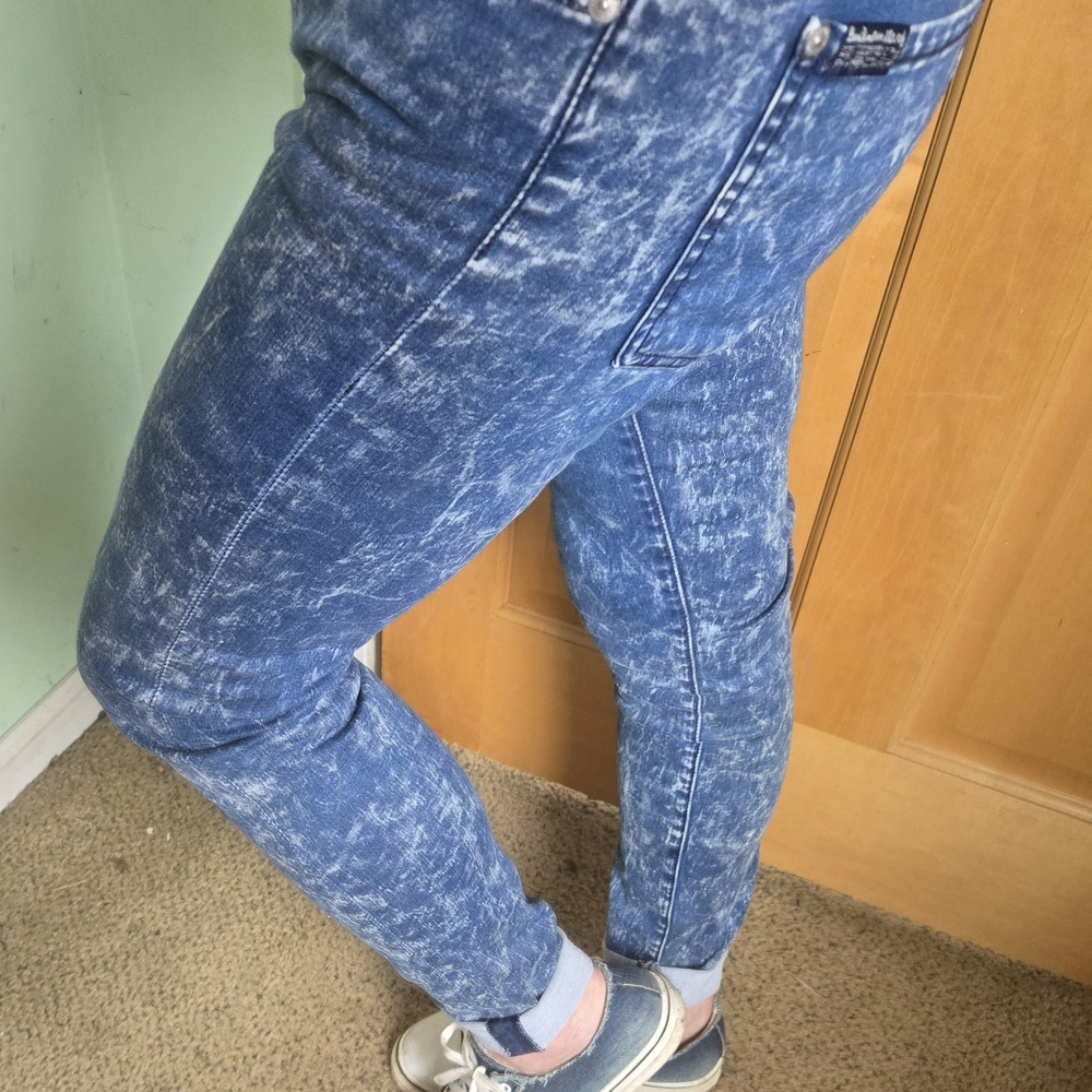 7 For All Mankind Blue Acid Wash Skinny Jeans